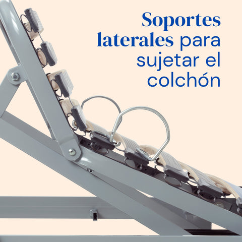 Cama articulada con patas regulables y barandillas