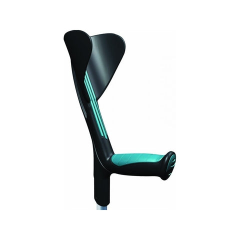 Muleta de aluminio con puño anatómico de goma color verde