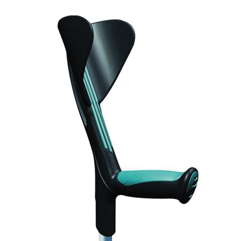 Muleta de aluminio con puño anatómico de goma color verde