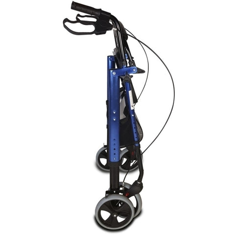 Andador plegable rollator de 4 ruedas grandes color azul