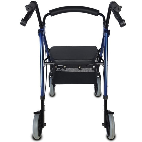 Andador plegable rollator de 4 ruedas grandes color azul