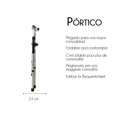 Andador plegable sin ruedas doble empuñadura