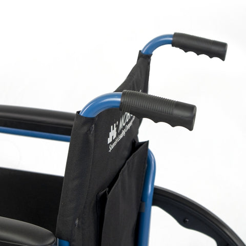 Silla de ruedas plegable con ruedas grandes extraíbles color azul