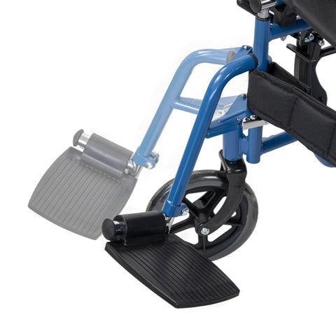 Silla de ruedas plegable con ruedas pequeñas color azul